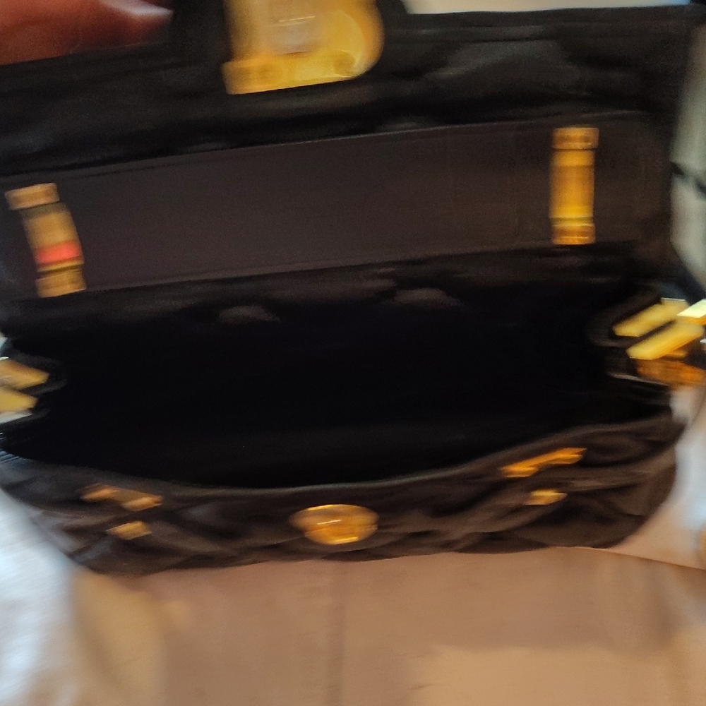 Balmain Black Quilted Crossbody with Gold Accents - Picture 4 of 8